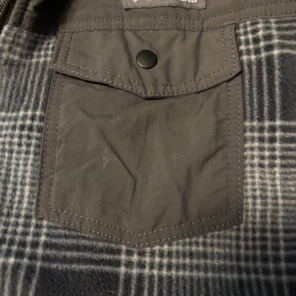 Columbia Jacket Fleece Gray Plaid Sherpa Collar Medium - Picture 11 of 13